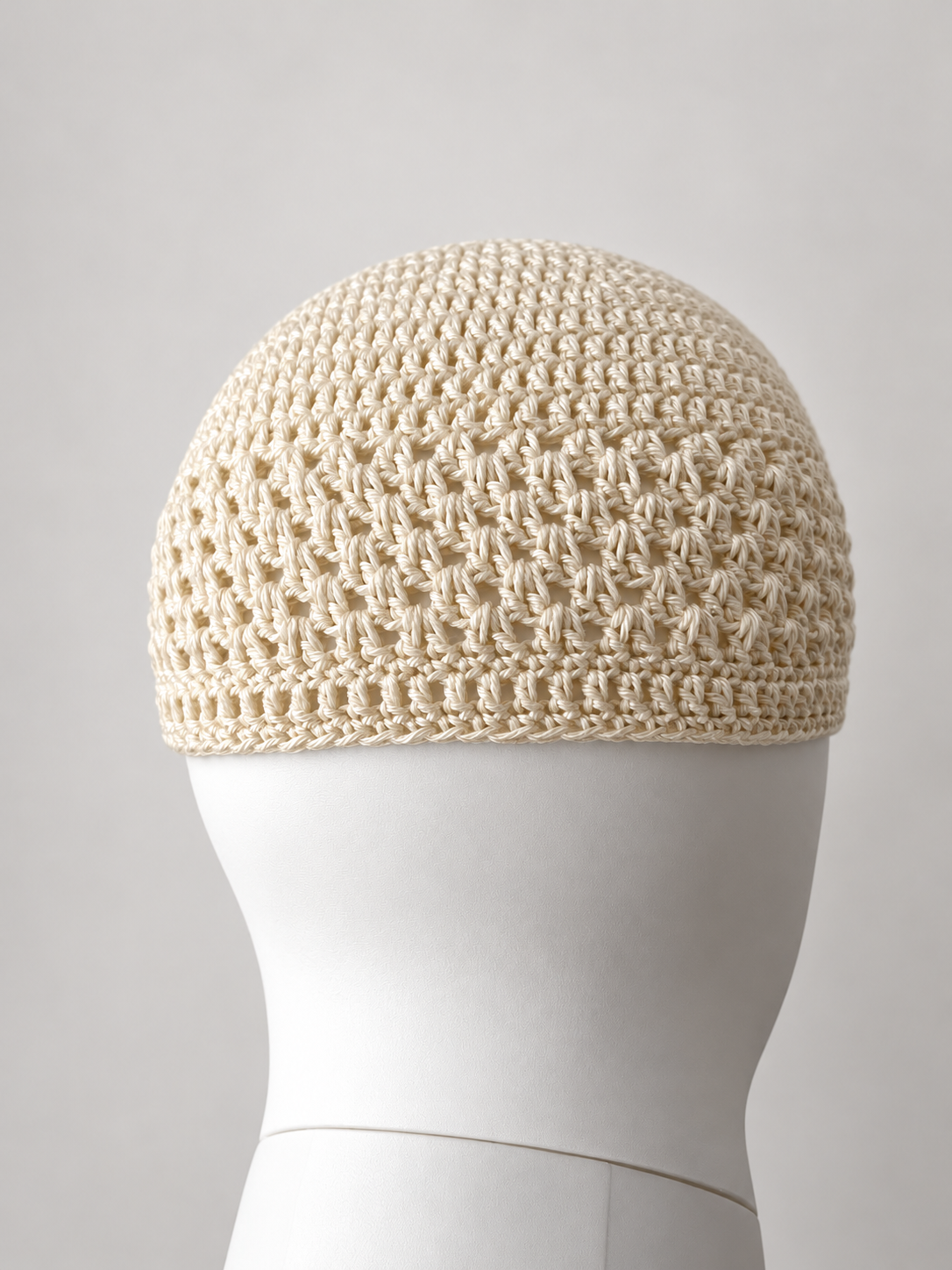 Handmade Cotton Kufi Hat - White