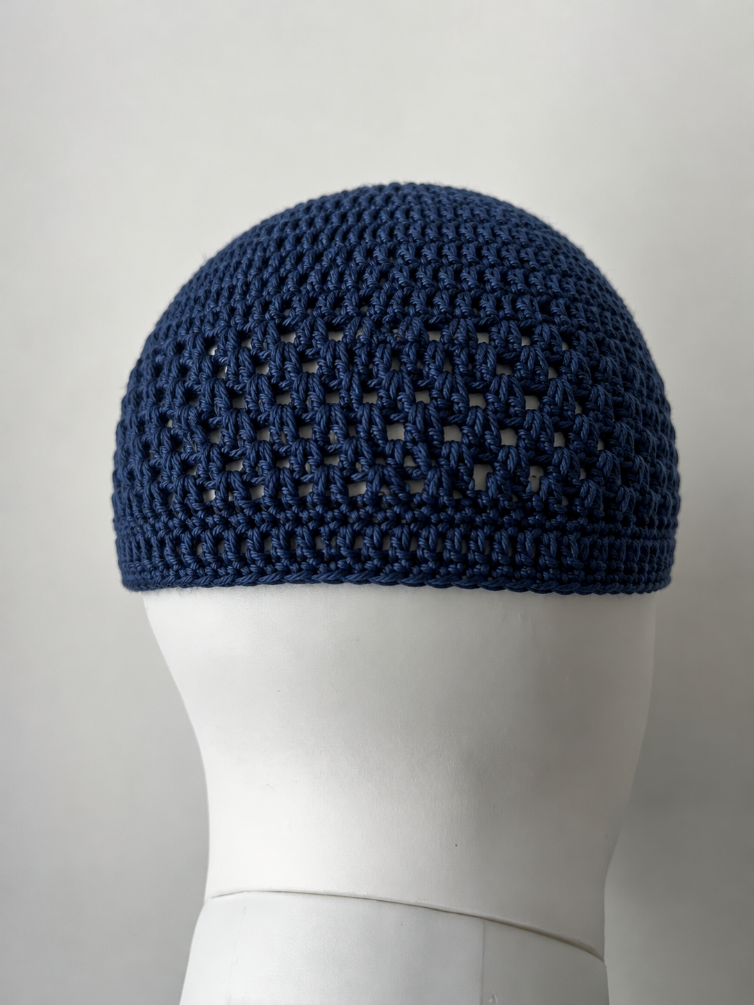 Handgemaakte katoenen kufimuts - marineblauw