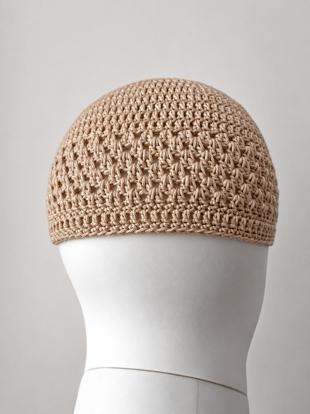 Handmade Cotton Kufi Hat - Beige