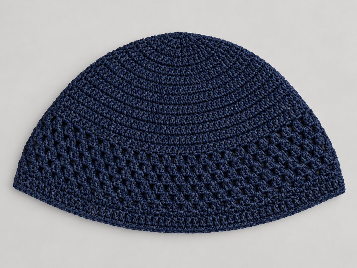 Handgemaakte katoenen kufimuts - marineblauw