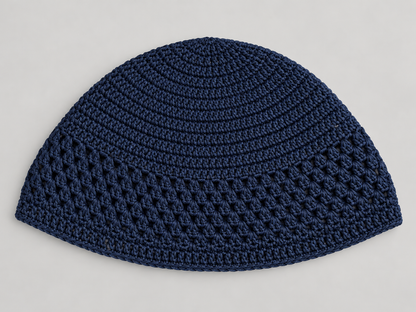 Handgemaakte katoenen kufimuts - marineblauw