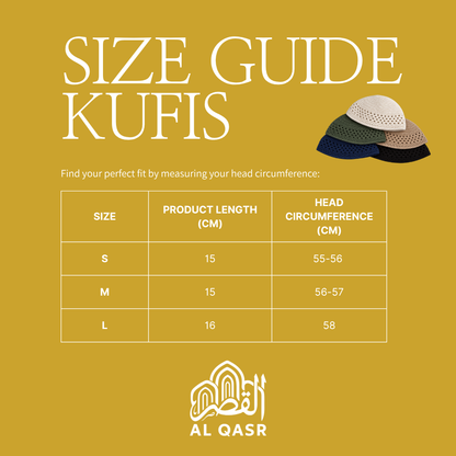 Handmade Cotton Kufi Hat - Black