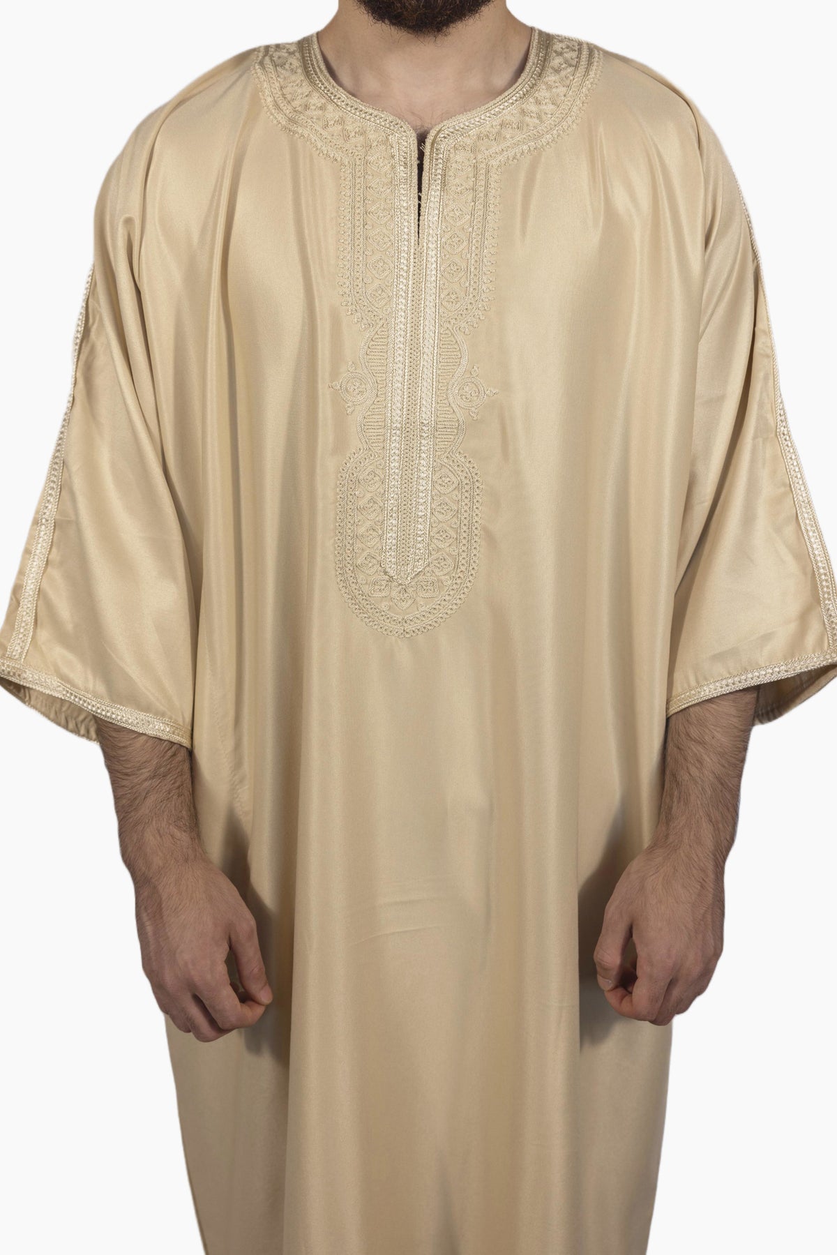 Moroccan Gandoura Gabardine - Ivory Beige