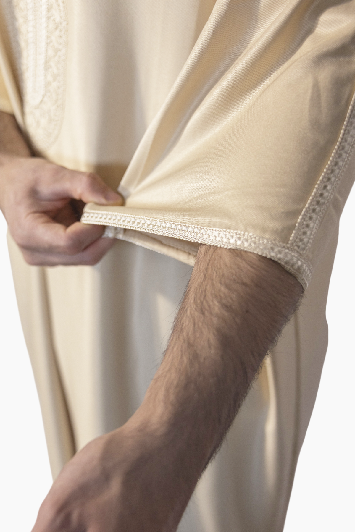 Moroccan Gandoura Gabardine - Ivory Beige