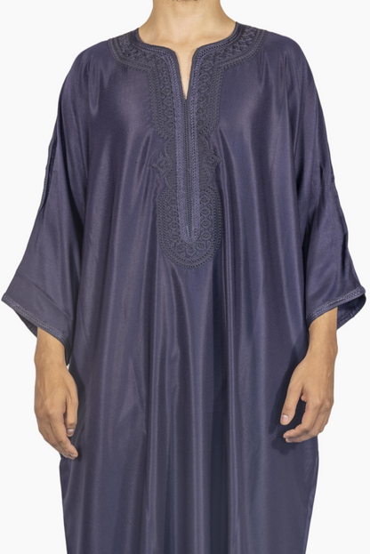Marokkaanse Gandoura Gabardine - Marineblauw