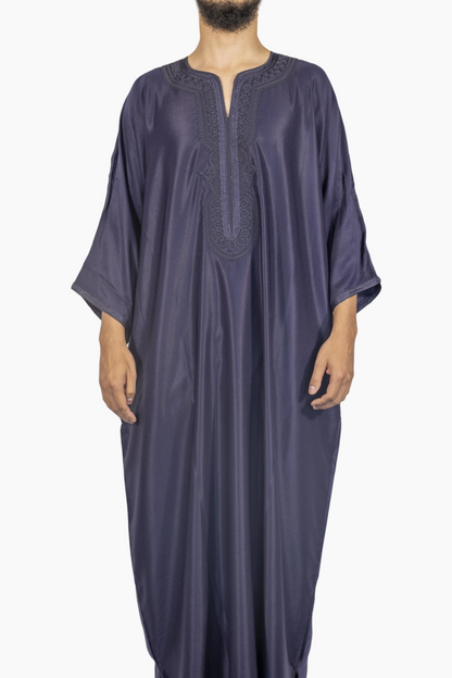 Marokkaanse Gandoura Gabardine - Marineblauw