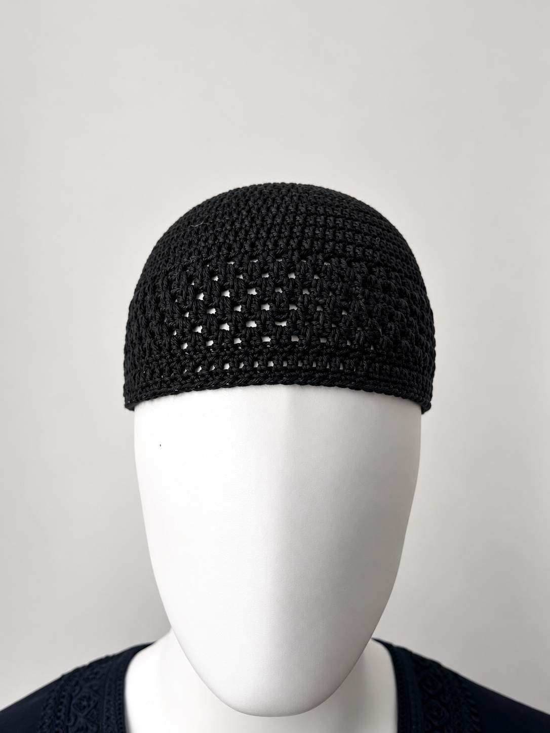 Handmade Cotton Kufi Hat - Black