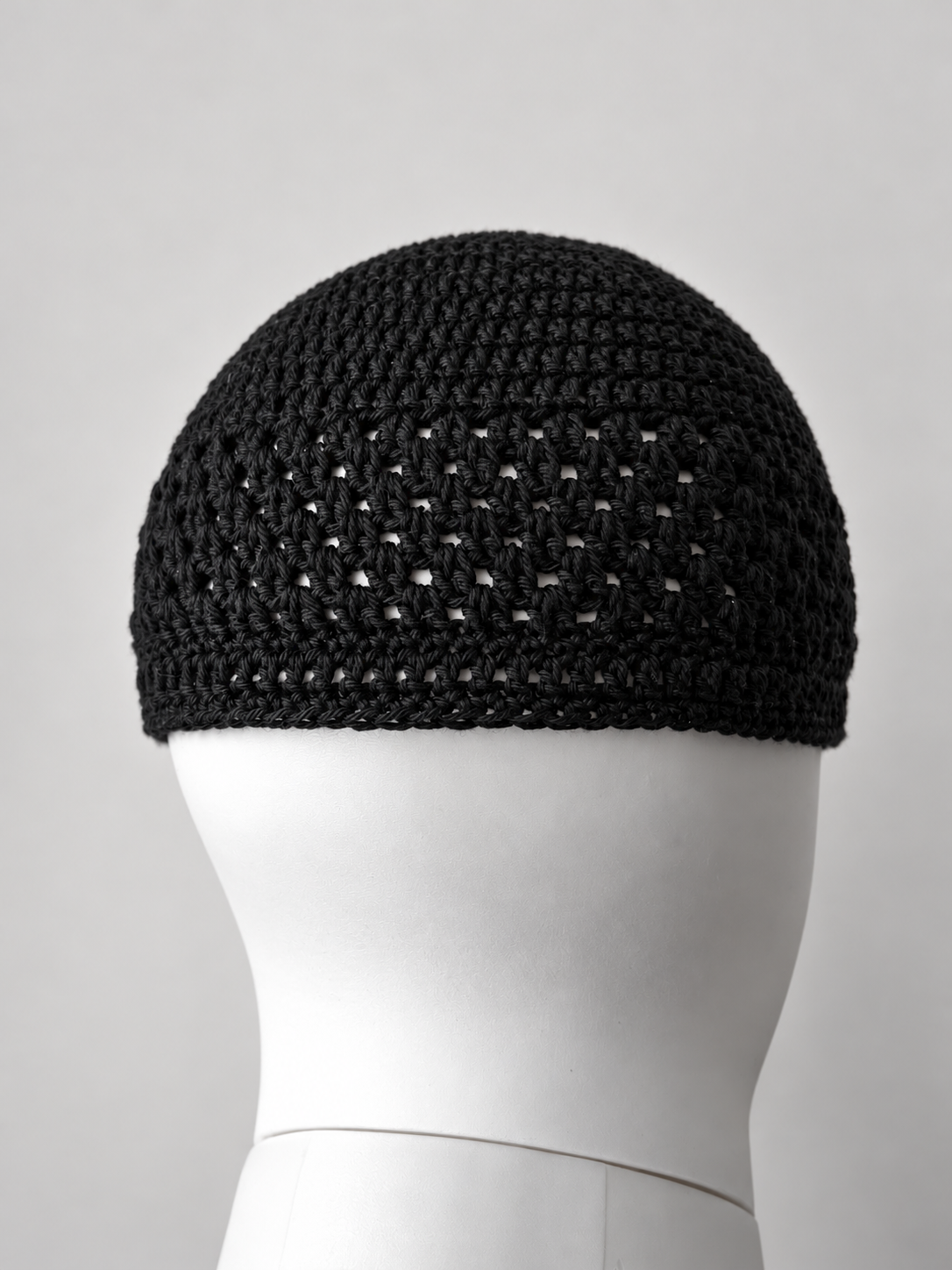 Handmade Cotton Kufi Hat - Black